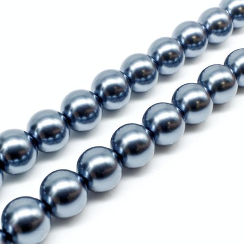 Glass Pearl Round Beads 12mm Hematite for jewellery making