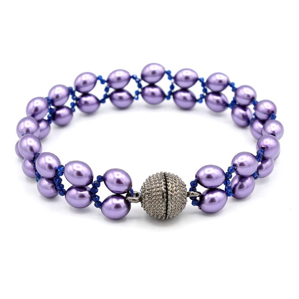 Eloise Bracelet Makes 2 oriental lavender bracelet making kit — DIY set with beads and instructions for creating handmade jewelry