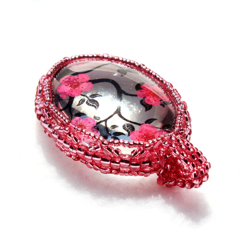 Blossom Cabochon Kit pink mauve jewelry making kit — DIY set with beads and instructions for creating handmade jewelry