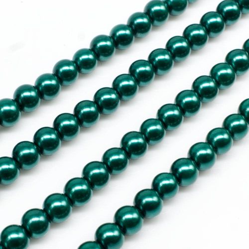 Glass Pearl Round Beads 4mm - Teal