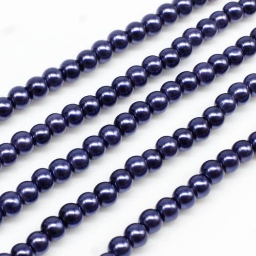 Glass Pearl Round Beads 3mm - Prussian Blue