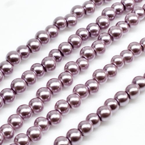 Glass Pearl Round Beads 3mm - Rosewood