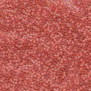 size 11 Miyuki Delica seed beads lined rose pink ab db070 5g — 5g pack, premium Japanese cylinder beads perfect for bead weaving, embroid…