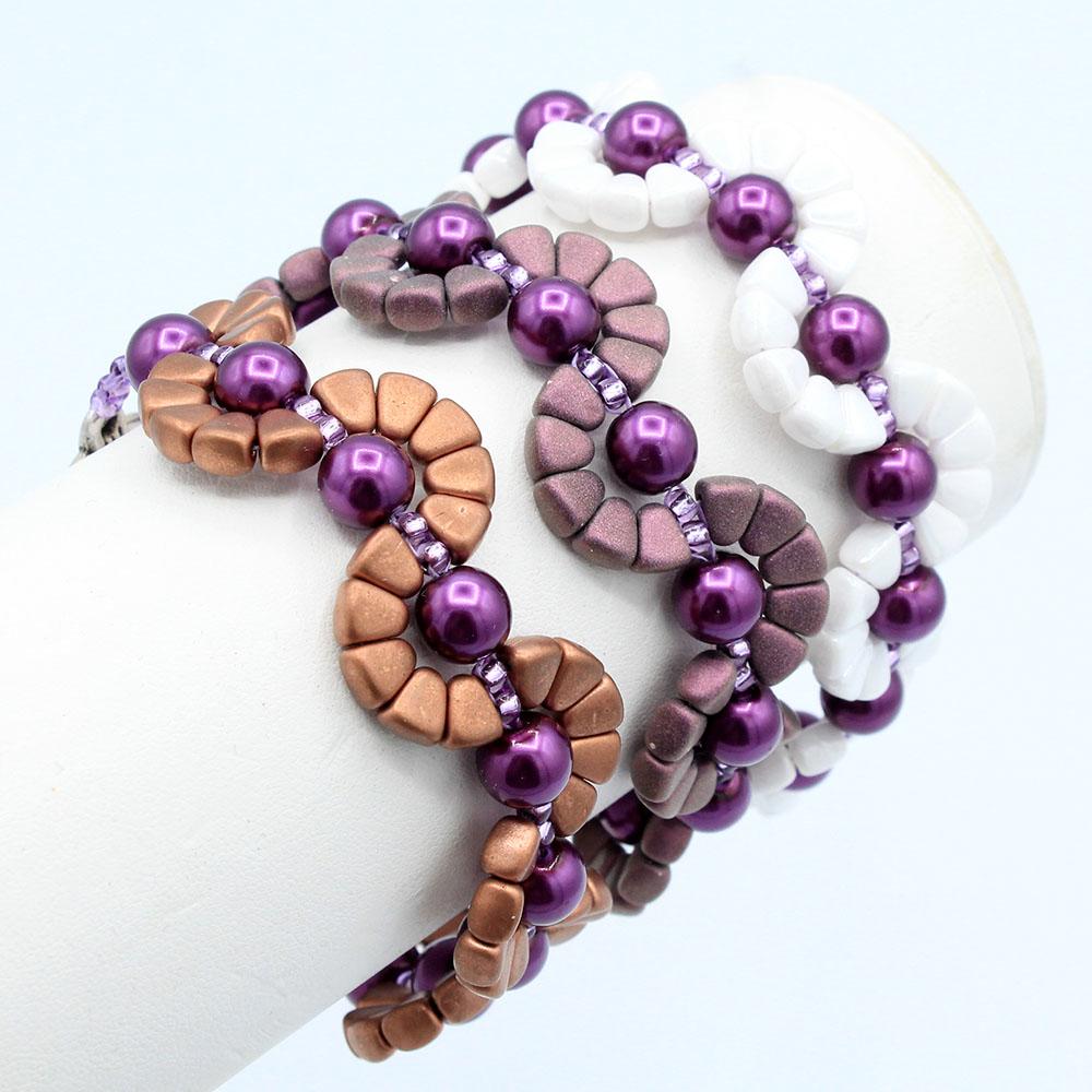 Maree Beaded Bracelet Make 3 frosted grape bracelet making kit — DIY set with beads and instructions for creating handmade jewelry