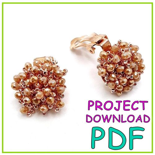 Crystal Cluster Earrings PDF Download for jewellery making