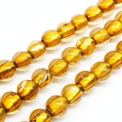 Silver Foil Round Beads 10mm 40pcs Gold for jewellery making