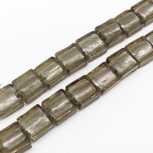 Silver Foil Square Beads 12mm 30pcs Grey for jewellery making