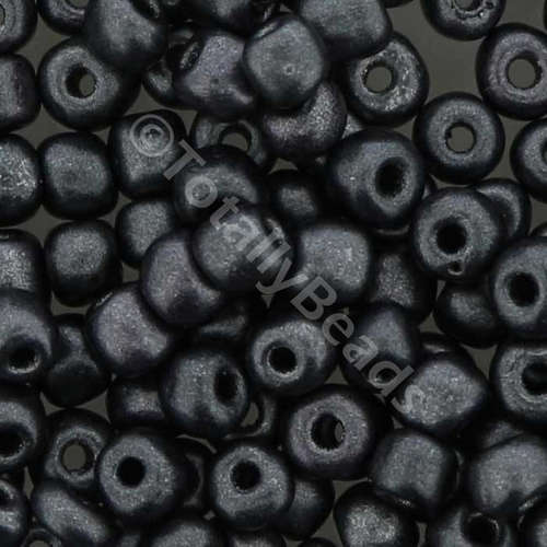 Seed Beads Metallic Gun Metal Grey- Size 6 100g