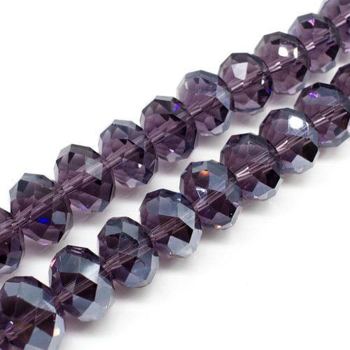 14mm crystal beads purple, pack of 16 — faceted for jewelry making and beadwork