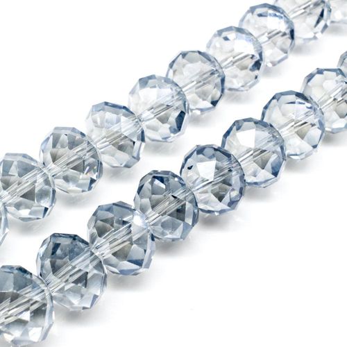 14mm crystal beads hint of blue, pack of 16 — faceted for jewelry making and beadwork
