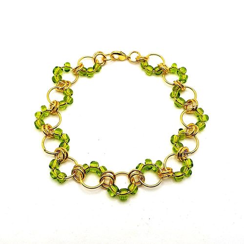 Clara Bracelet peridot gold bracelet making kit — DIY set with beads and instructions for creating handmade jewelry