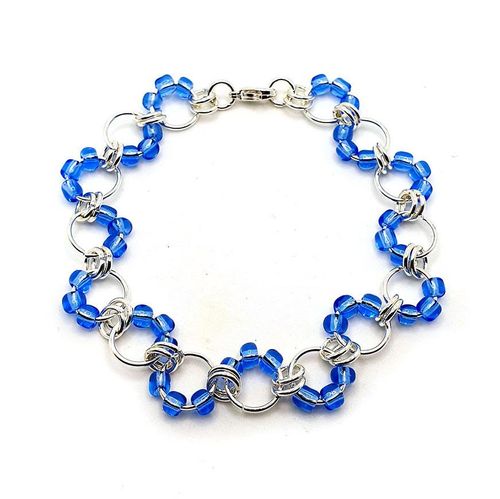 Clara Bracelet sapphire silver bracelet making kit — DIY set with beads and instructions for creating handmade jewelry
