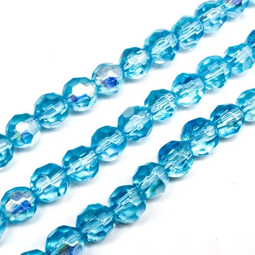 8mm crystal beads aqua rainbow — faceted for jewelry making and beadwork