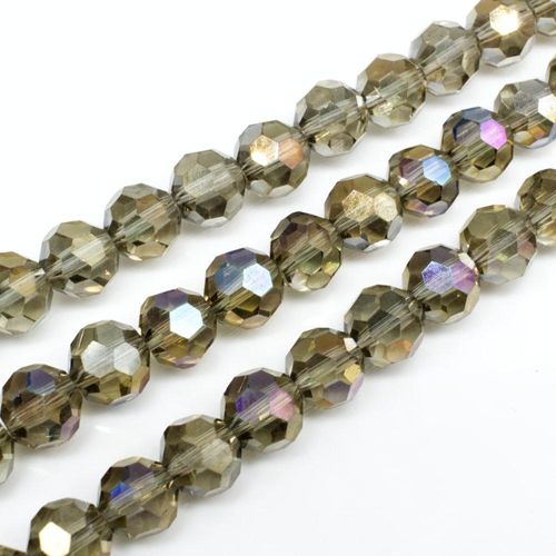 8mm crystal beads hazel ab — AB finish, faceted for jewelry making and beadwork