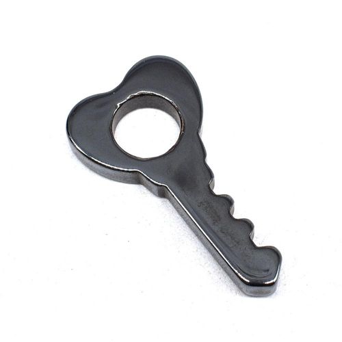 Hematite Key Pendant 32mm jewelry making kit — DIY set with beads and instructions for creating handmade jewelry