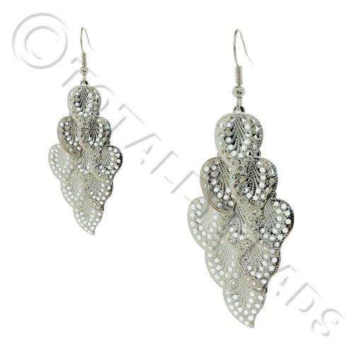 Cascade Earring Kit silver filigree leaf earring making kit — DIY set with beads and instructions for creating handmade jewelry
