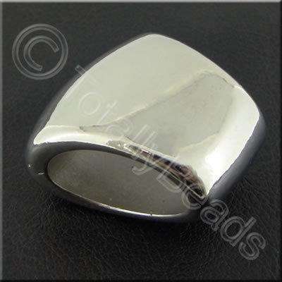 Metalised Acrylic Scarf Bead 32mm - Antique Silver