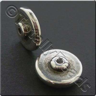 Metalised Acrylic Bead Disc 16x6mm - Antique Silver 32pcs