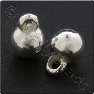 Metalised Acrylic Hanger Bead 8mm - Silver 50pcs