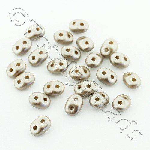 10g Czech glass Rulla beads pastel beige — two-hole beads for jewelry making and bead weaving