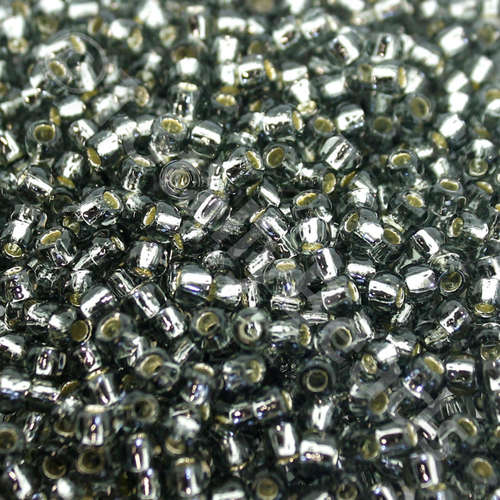 Toho Size 8 Seed Beads 10g - Silver Black Diamond