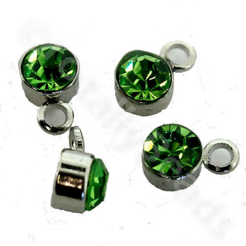 Diamante Hanger 4mm Spacer Bead Peridot 15pcs