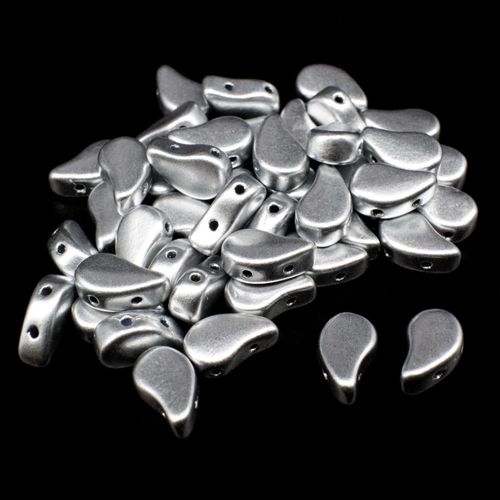 8x5mm 10g Czech glass Rulla beads cry. bronze aluminium — two-hole beads for jewelry making and bead weaving