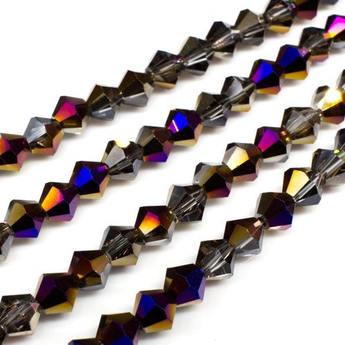 6mm crystal bicone beads purple iris cloud — faceted for jewelry making and beadwork
