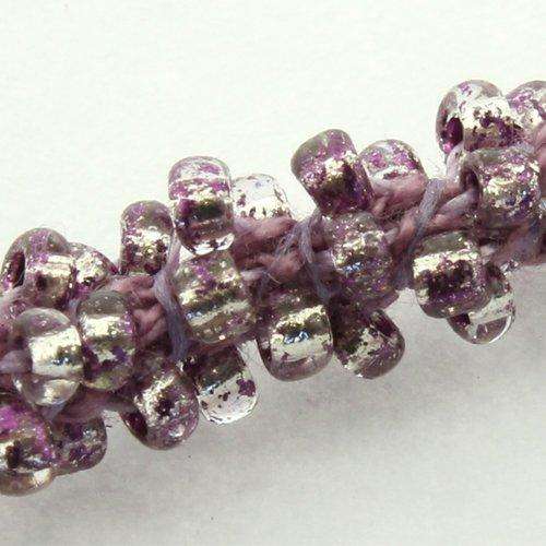Design Cord 6mm - Purple Silver Lined - 1metre