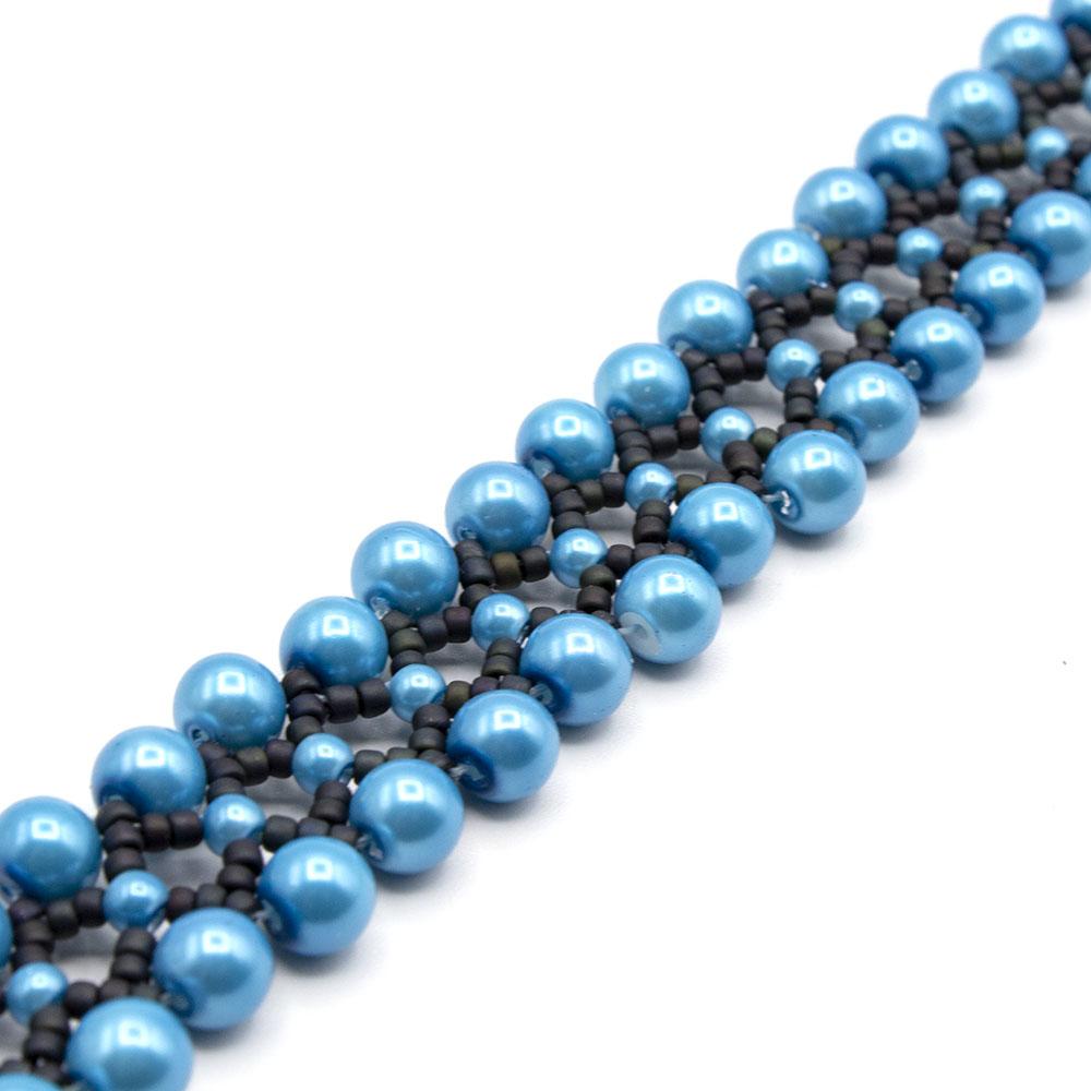 Serenity Bracelet nebula blue bracelet making kit — DIY set with beads and instructions for creating handmade jewelry