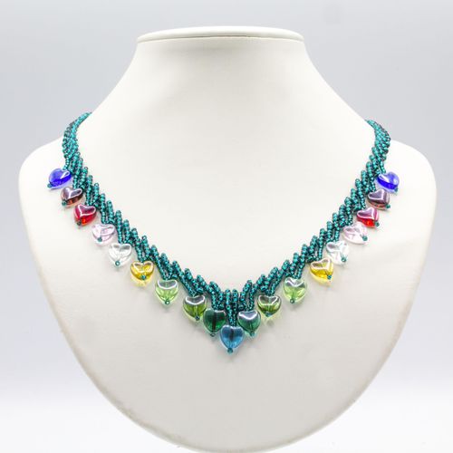 Valentina Necklace teal necklace making kit — DIY set with beads and instructions for creating handmade jewelry
