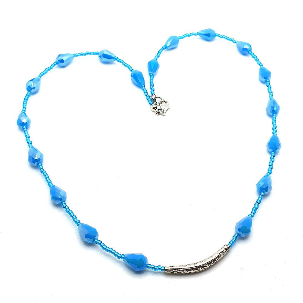 Zoe Necklace baby blue necklace making kit — DIY set with beads and instructions for creating handmade jewelry
