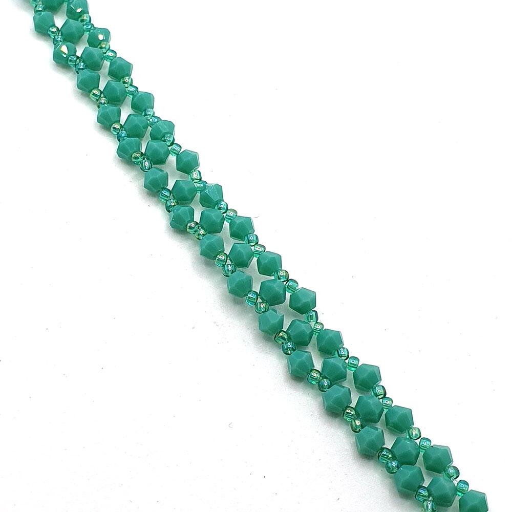Marianna Bracelet teal opaque bracelet making kit — DIY set with beads and instructions for creating handmade jewelry