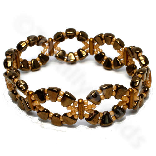 NIB bit curve bracelet - bronze beam bracelet making kit — DIY set with beads and instructions for creating handmade jewelry