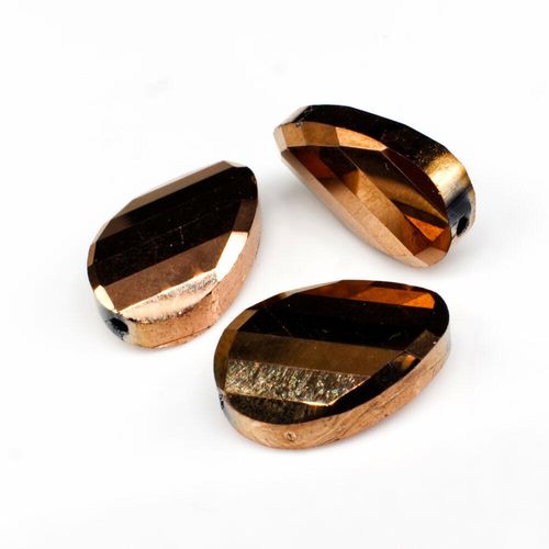 13mm crystal beads bronze, pack of 6 — faceted for jewelry making and beadwork