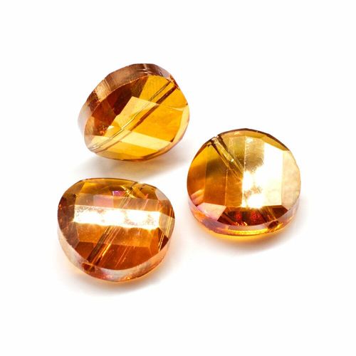 14mm crystal beads auburn ab, pack of 8 — AB finish, faceted for jewelry making and beadwork