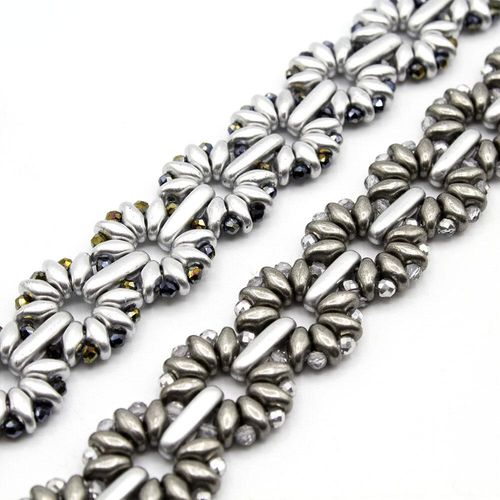 Marguerite Bracelet Makes 2 silver hematite bracelet making kit — DIY set with beads and instructions for creating handmade jewelry