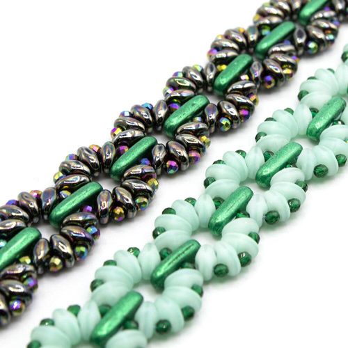 Marguerite Bracelet Makes 2 teal rainbow bracelet making kit — DIY set with beads and instructions for creating handmade jewelry