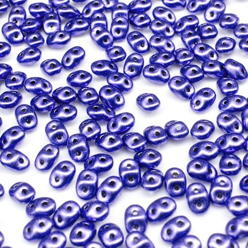 10g Czech glass Rulla beads sat. met. ultra violet — two-hole beads for jewelry making and bead weaving
