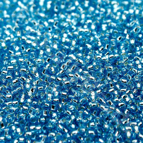 Toho Size 15 Seed Beads 10g - Silver Lined Aquamarine