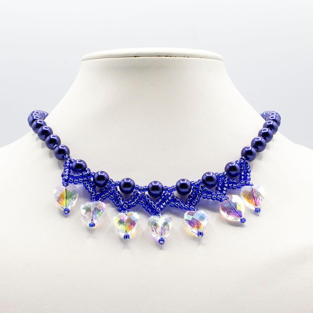Aimee Necklace cobalt sapphire necklace making kit — DIY set with beads and instructions for creating handmade jewelry