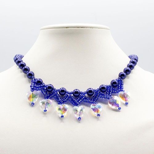 Aimee Necklace cobalt sapphire necklace making kit — DIY set with beads and instructions for creating handmade jewelry