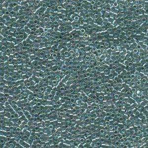 size 11 Miyuki Delica seed beads db084 lined lt seafoam ab 5g — 5g pack, premium Japanese cylinder beads perfect for bead weaving, embroi…