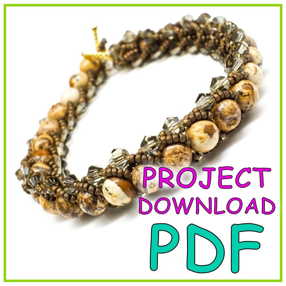 Gemstone Flat Spiral Bracelet PDF Download for jewellery making