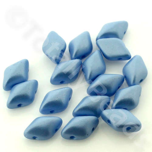 8x5mm 10g Czech glass Rulla beads powdery pastel blue — two-hole beads for jewelry making and bead weaving