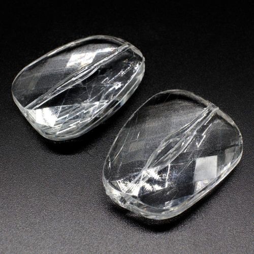 Acrylic Crystal Facet Flat Nugget Beads #40mm 3pcs Clear for jewellery making
