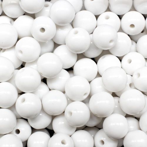 Acrylic Opaque Beads Round 9mm 30pcs White for jewellery making