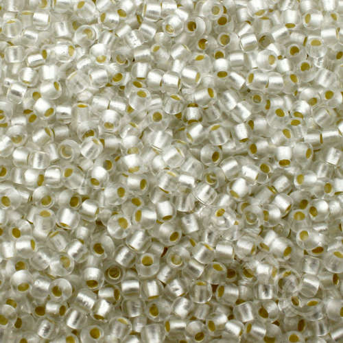Toho Size 8 Seed Beads 10g - Silver Frost Crystal