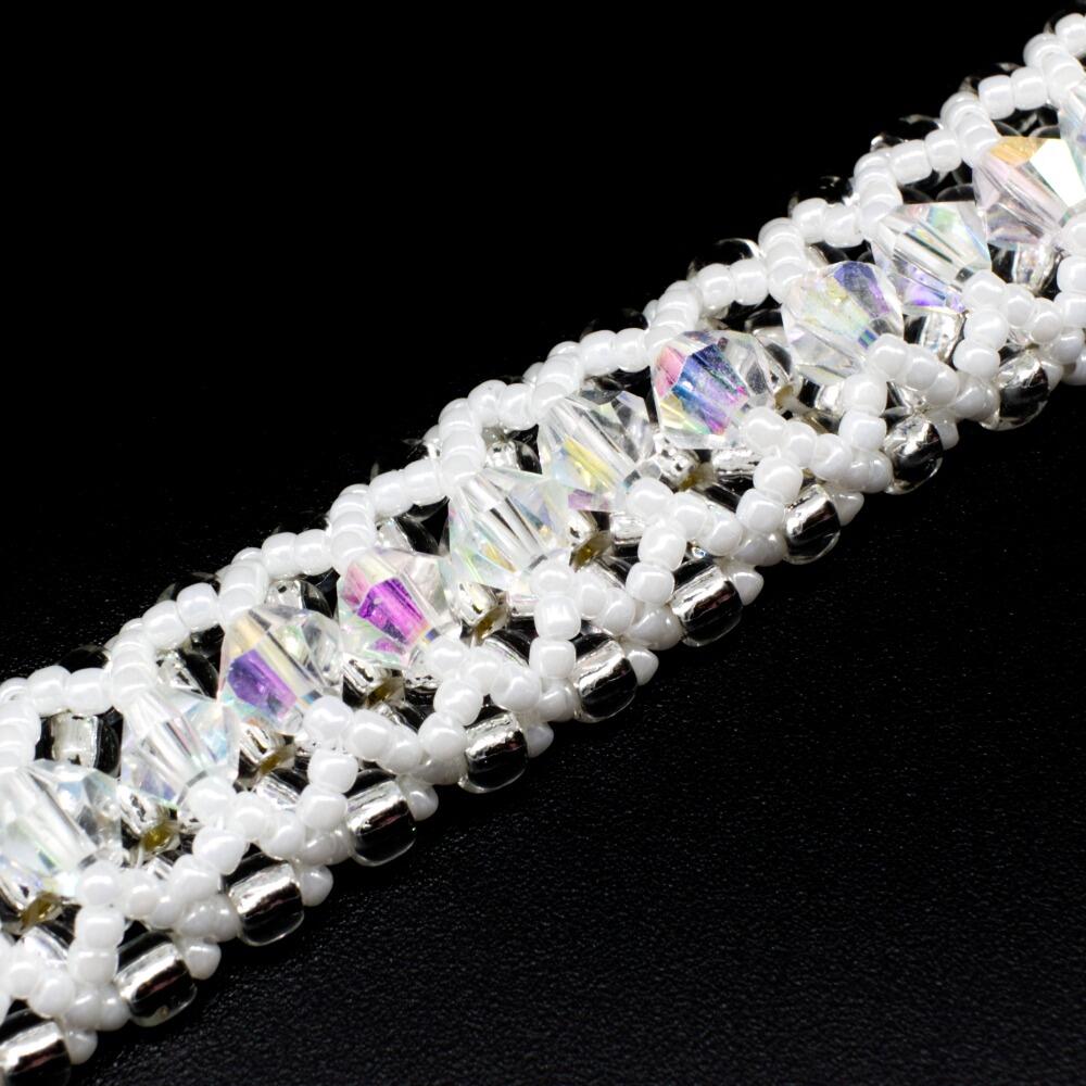 Crystal Lattice Bracelet pearl crystal bracelet making kit — DIY set with beads and instructions for creating handmade jewelry