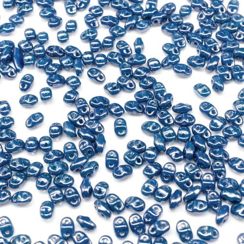 2x4mm 5g Czech glass Rulla beads nebula opaque turquoise — two-hole beads for jewelry making and bead weaving